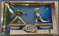 Tim Hudson / Greg Maddux from Starting Lineup - Baseball - Classic Doubles - 2001 manufactured by Kenner [Front]