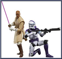 Mace Windu & 187th Legion Clone Trooper from Star Wars - Black Series (2020) - Clone Wars manufactured by Hasbro [Loose]
