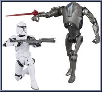 Phase I Clone Trooper & Super Battle Droid from Star Wars - Black Series (2020) - Attack of the Clones manufactured by Hasbro [Loose]