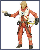 X-Wing Pilot Asty (Force Awakens) from Star Wars - Black Series - Red - 6" Scale manufactured by Hasbro [Loose]