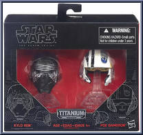 Kylo Ren  Poe Dameron from Star Wars - Black Series - Titanium - Helmets manufactured by Hasbro [Front]