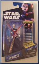 Asajj Ventress from Star Wars - Clone Wars (2008) - Battle Game Cards manufactured by Hasbro [Front]