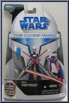Asajj Ventress from Star Wars - Clone Wars (2008) - White / Blue Cards manufactured by Hasbro [Front]