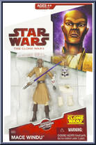 Mace Windu from Star Wars - Clone Wars (2008) - White / Red Cards manufactured by Hasbro [Front]