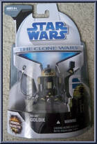 R3-S6 Goldie from Star Wars - Clone Wars (2008) - White / Blue Cards manufactured by Hasbro [Front]