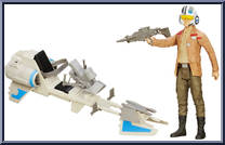 Speeder Bike (with Poe Dameron) from Star Wars - Force Awakens - 12" Scale - Vehicles manufactured by Hasbro [Loose]