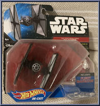 First Order Special Forces TIE Fighter from Star Wars - Hot Wheels Starships - Black Card / White Letters manufactured by Mattel [Front]