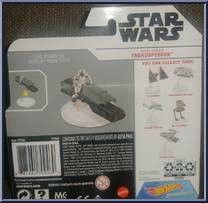 First Order Treadspeeder from Star Wars - Hot Wheels Starships - White Card / Black Letters manufactured by Mattel [Back]