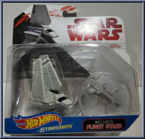 Imperial Cargo Shuttle from Star Wars - Hot Wheels Starships - White Card / Red Letters manufactured by Mattel [Front]