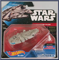 Millennium Falcon from Star Wars - Hot Wheels Starships - Black Card / White Letters manufactured by Mattel [Front]