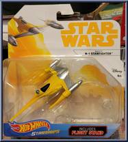 Naboo N-1 Starfighter from Star Wars - Hot Wheels Starships - White Card / Yellow Letters manufactured by Mattel [Front]