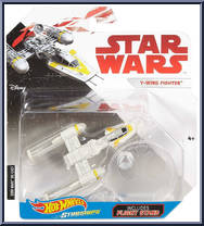 Y-Wing Fighter from Star Wars - Hot Wheels Starships - White Card / Red Letters manufactured by Mattel [Front]