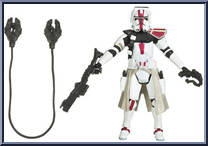 Clone Commander Deviss from Star Wars - Legacy Collection - Red / White Cards manufactured by Hasbro [Loose]