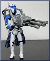 Clone Trooper (Quad Gun) from Star Wars - Legacy Collection - Blue / White Cards manufactured by Hasbro [Loose]
