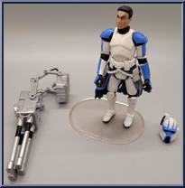Clone Trooper (Quad Gun) from Star Wars - Legacy Collection - Blue / White Cards manufactured by Hasbro [Loose]