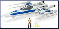 Poe Dameron's T-70 X-Wing (Blue) (Starfighter Class) Action Figure