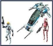 501st Legion Attack Dropship (with Clone Pilot / Battle Droid) from Star Wars - Movie Heroes - Yoda Package - Vehicles manufactured by Hasbro [Loose]