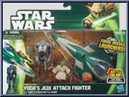 Yoda's Jedi Attack Fighter (with Yoda / Super Battle Droid) from Star Wars - Movie Heroes - Yoda Package - Vehicles manufactured by Hasbro [Front]