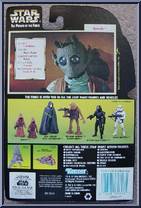 Greedo from Star Wars - Power of the Force II - Hologram Green Card manufactured by Kenner [Back]