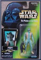 Greedo from Star Wars - Power of the Force II - Green Card manufactured by Kenner [Front]