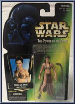 Princess Leia Organa (Jabba's Prisoner) from Star Wars - Power of the Force II - Green Card manufactured by Kenner [Front]