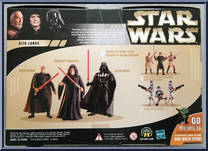 Emperor Palpatine / Darth Vader / Count Dooku from Star Wars - Revenge of the Sith - Commemorative Episode III DVD Collection manufactured by Hasbro [Back]