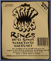 Rings and Sharktooth Necklace from Street Sharks - Role Playing manufactured by Mattel [Back]