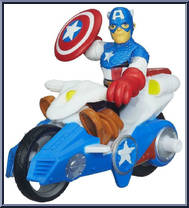 Captain America with Shield Racer from Super Hero Adventures - Racers manufactured by Hasbro [Loose]