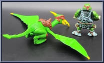 Cave Turtle Raph (with Tubular Pterodactyl) from Teenage Mutant Ninja Turtles - Cave Turtles manufactured by Playmates [Loose]
