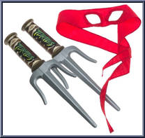Raphael's Electronic Twin Sais from Teenage Mutant Ninja Turtles - Animated - Role Play manufactured by Playmates [Loose]