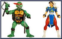 Michelangelo vs Chun-Li from Teenage Mutant Ninja Turtles - Classic Collection - Turtles Vs Street Fighter (35th Anniversary) manufactured by Playmates [Loose]