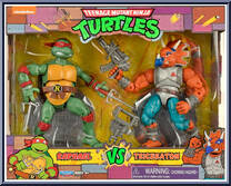 Raphael vs. Triceraton from Teenage Mutant Ninja Turtles - Classic Collection - 6" Scale - Multi-Packs manufactured by Playmates [Front]