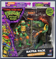 Mikey vs Leatherhead from Teenage Mutant Ninja Turtles - Mutant Mayhem - Battle Packs manufactured by Playmates [Front]