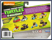 Mikey in Hot Rod / Shredder in Shreddermobile from Teenage Mutant Ninja Turtles - Nickelodeon - T-Machines manufactured by Playmates [Back]