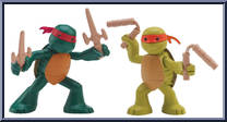 Raphael & Michelangelo from Teenage Mutant Ninja Turtles - Nickelodeon - Ninjas in Training manufactured by Playmates [Loose]