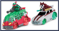 Raph in Shellraiser & Splinter in Rat Attack from Teenage Mutant Ninja Turtles - Nickelodeon - T-Machines manufactured by Playmates [Loose]