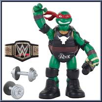 Raphael as The Rock from Teenage Mutant Ninja Turtles - Nickelodeon - WWE manufactured by Playmates [Loose]