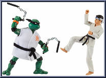 Michelangelo vs Daniel Larusso from Teenage Mutant Ninja Turtles vs Cobra Kai - Basic Series manufactured by DC Collectibles [Loose]