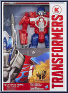 Optimus Prime from Transformers - Age of Extinction - Robots in Disguise - Titan Heroes manufactured by Hasbro [Front]