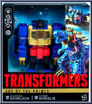Grimlock / Wheelie from Transformers - Age of the Primes - Leader Class manufactured by Hasbro [Front]