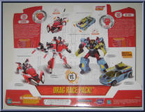 Hot Shot vs. Override from Transformers - Cybertron - Deluxe Class manufactured by Hasbro [Back]