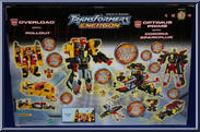 Overload with Rollout / Optimus Prime with Corona Sparkplug from Transformers - Energon - Exclusives manufactured by Hasbro [Back]