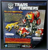 Blaster (Autobot) with Steeljaw from Transformers - Generations - Fall of Cybertron - Voyager Class manufactured by Hasbro [Back]
