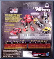 Cliffjumper & Suppressor from Transformers - Generations - Thrilling 30 - Legends Class manufactured by Hasbro [Back]