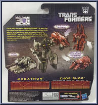 Megatron & Chop Shop from Transformers - Generations - Thrilling 30 - Legends Class manufactured by Hasbro [Back]