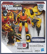 Sandstorm from Transformers - Generations - Thrilling 30 - Voyager Class manufactured by Hasbro [Front]