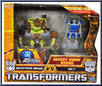 Brawl vs. Jolt from Transformers - Hunt for the Decepticons - Exclusives manufactured by Hasbro [Front]