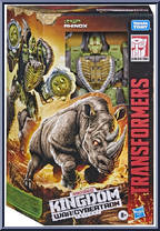 Rhinox from Transformers - Kingdom War for Cybertron - Voyager Class manufactured by Hasbro [Front]
