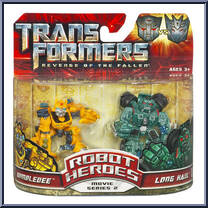 Bumblebee vs Long Haul from Transformers - Revenge of the Fallen - Robot Heroes manufactured by Hasbro [Front]
