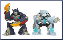 Optimus Prime vs Blackout from Transformers - Revenge of the Fallen - Robot Heroes manufactured by Hasbro [Loose]
